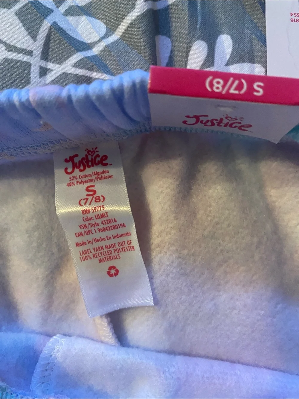 Justice Pastel Tie-Dye Fleece Everyday Joggers - Pink, Purple, Blue, Mint-S 7/8